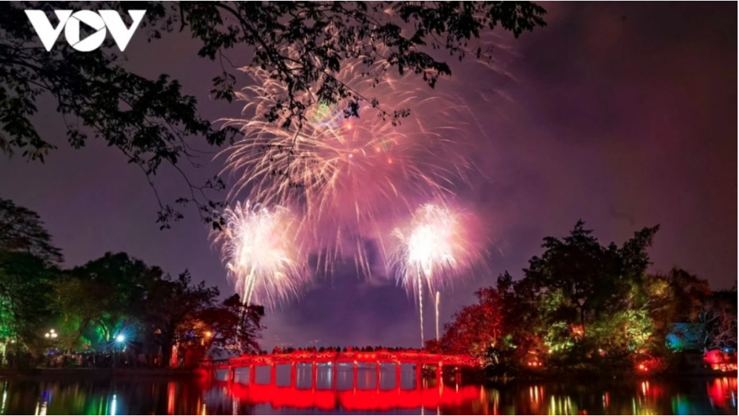 Nighttime fireworks